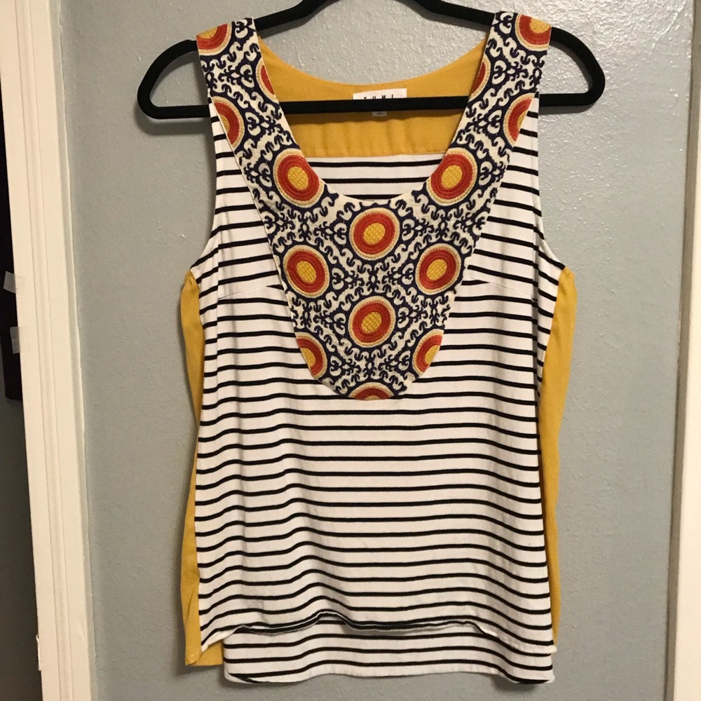 THML white/black striped tank
